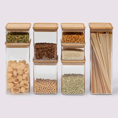 Lot de 8 bocaux de conservation hermétiques 0,5L à 2L