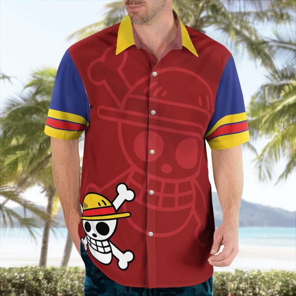One Piece Strawhats Style Button Up Hawaiian Shirts