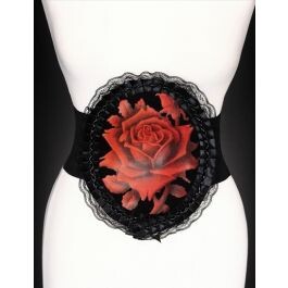Ceinture Gothique Victorien Elastique Médaillon Fleur