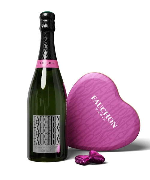 15 cœurs au chocolat noir et lait & champagne