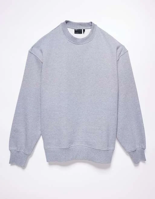 ASOS DESIGN - Sweat-shirt oversize en tissu épais 400 g/m² de qualité supérieure - Gris chiné