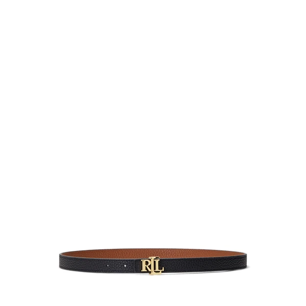 — ralph lauren, ceinture fine réversible (noir/sable XS)