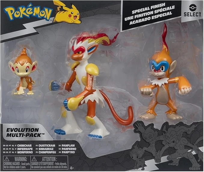 Pokémon Select Evolution Multipack (Chimchar, Monferno, Infernape), Figurine