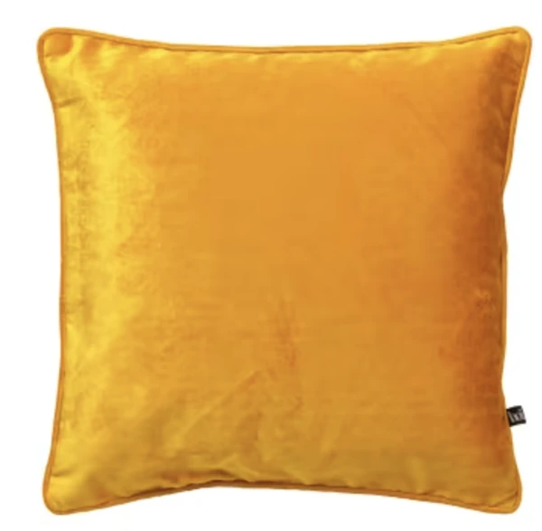 Coussin jaune en velours 50x50 cm uni | Maisons du Monde