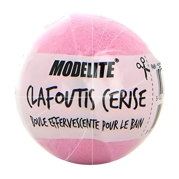 Modelite - Bombe effervescente pour le bain - Clafoutis cerise - 35gr