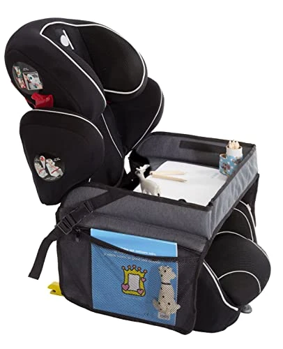 TINÉO - Plateau De Voyage Bébé - Plateau d’Activités Voiture - Installation Universelle - Pliable - 36x39x9cm