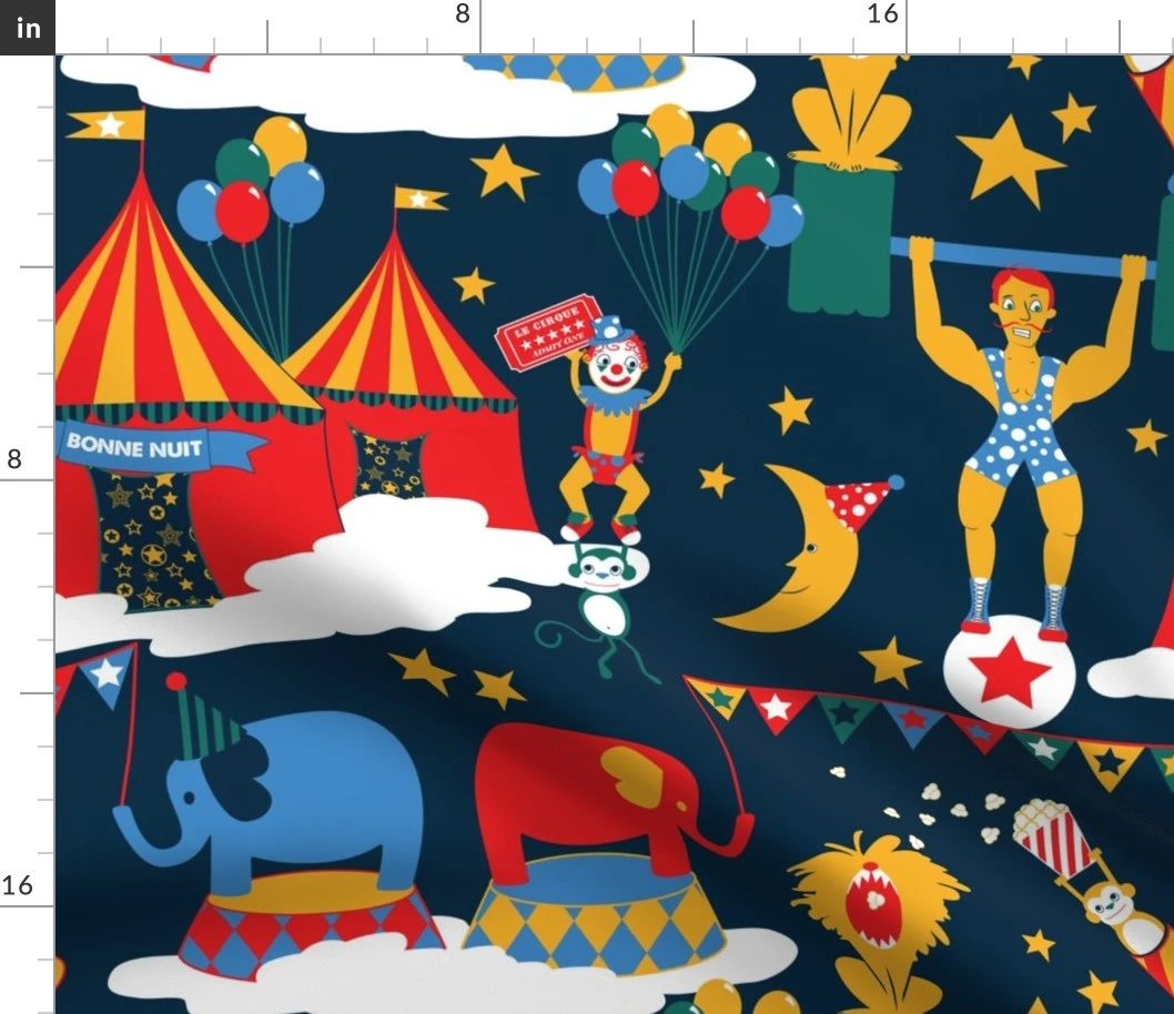 Night Circus Extra Large Fabric | Spoonflower