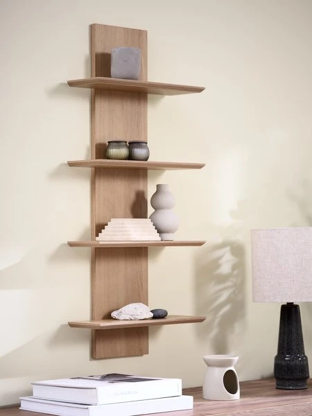Étagère murale BORUM 4 tablettes coloris chêne