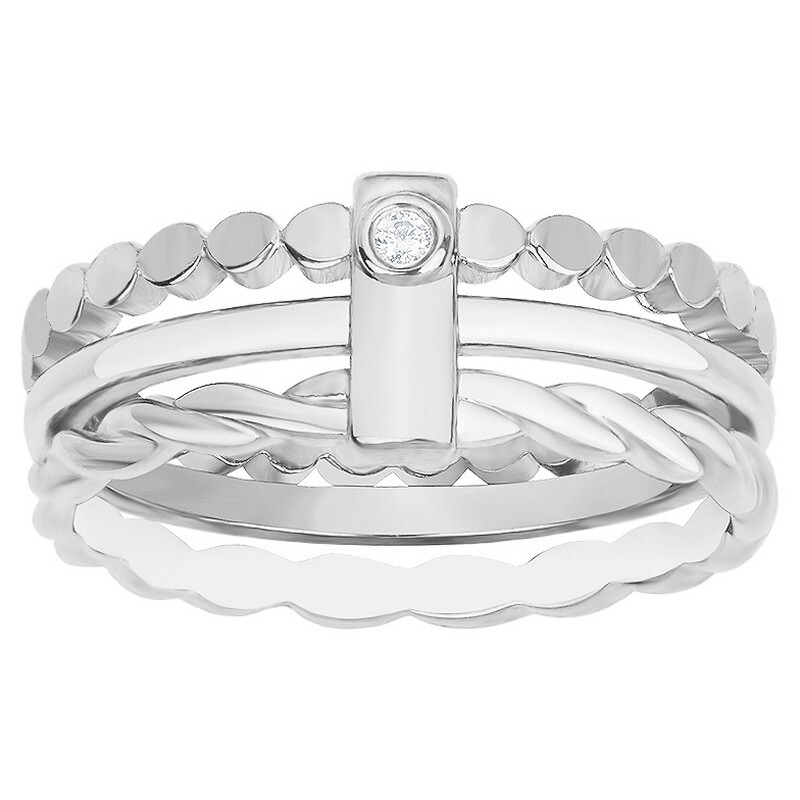 20100024 - Bague diamant et argent « Mini Addict » La Garçonne Diamant