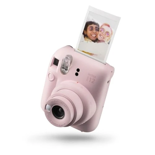 instax Mini Appareil Photo instantané 12, Exposition Automatique avec Objectif Selfie intégré, Rose Fleuri