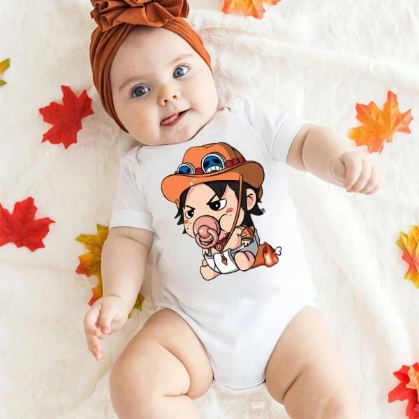 One Piece Portgas D. Ace Organic cotton baby bodysuit - One Piece Universe - The Best Store for One Piece Merchandise