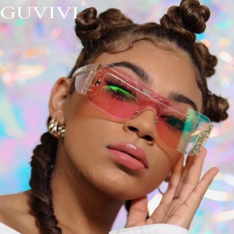 Lunettes de soleil carrées sans bords pour hommes et femmes, verres solaires de styliste de marque, Style 2020