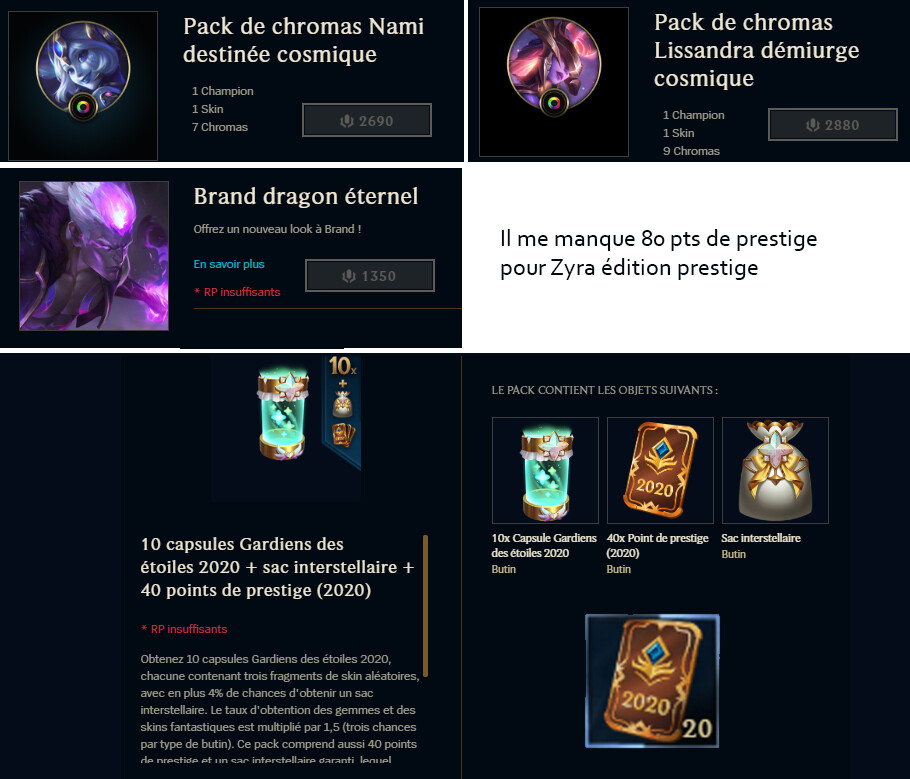 SKins, Chromas et PTS de prestige