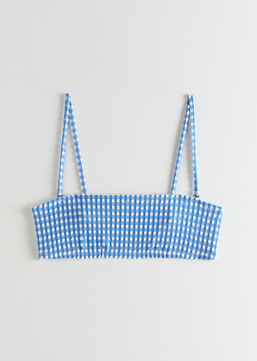 Seersucker Bandeau Bikini Top