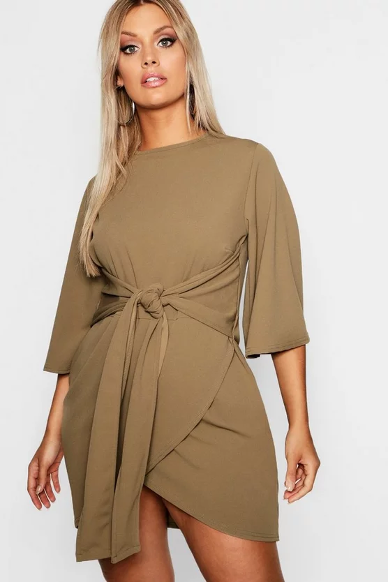 Boohoo Robe Cache Coeur Sans Manche Robe Cache-cœur Nouée à La