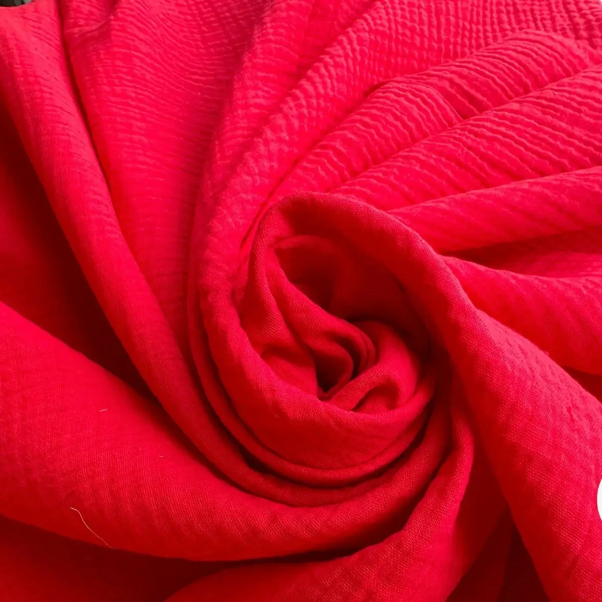 DOUBLE GAZE DE COTON ROUGE UNIE