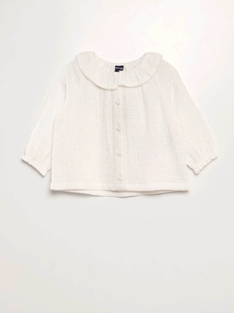 Blouse plumetis en gaze de coton