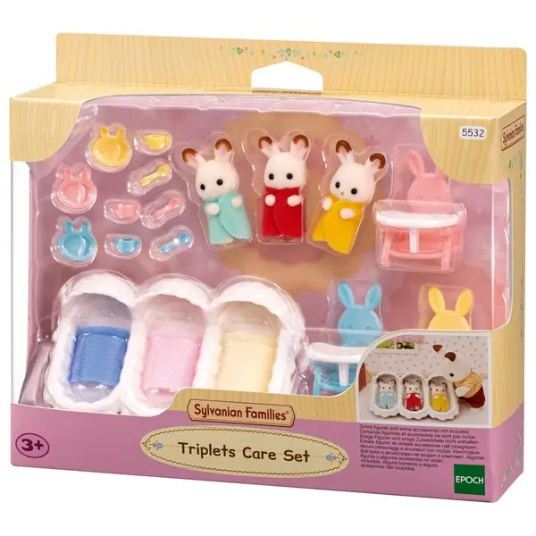 Sylvanian Families - Les triplés lapin Chocolat et accessoires - 5532 | Smyths Toys France