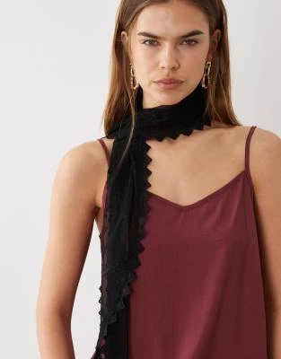 JDY - Foulard multi-positions en dentelle - Noir