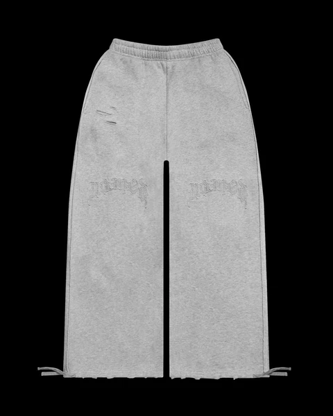CURSE DISTRESSED OVERSIZED SWEATPANTS GREY MARL