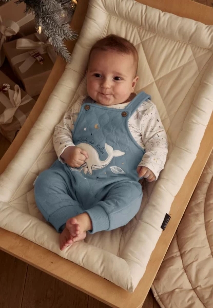 Ensemble salopette bébé en coton matelassé et t-shirt Petite Balade