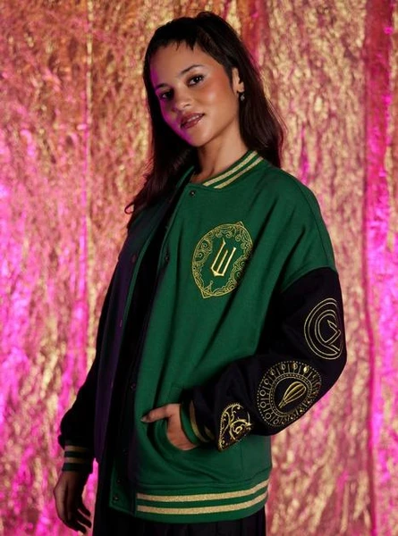 Wicked Emerald City Girls Oversized Varsity Jacket | Hot Topic