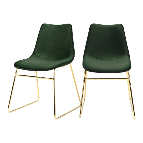 Chaise Gaspard en velours vert foncé (lot de 2)