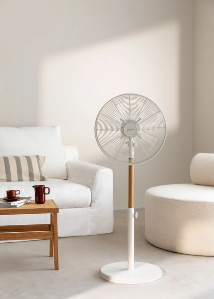 AIR STAND WOOD - Ventilateur sur pied oscillant de style rétro 50 W