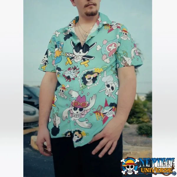 One Piece Jolly Roger Symbol Hawaiian Shirt Colorful | One Piece Universe Store