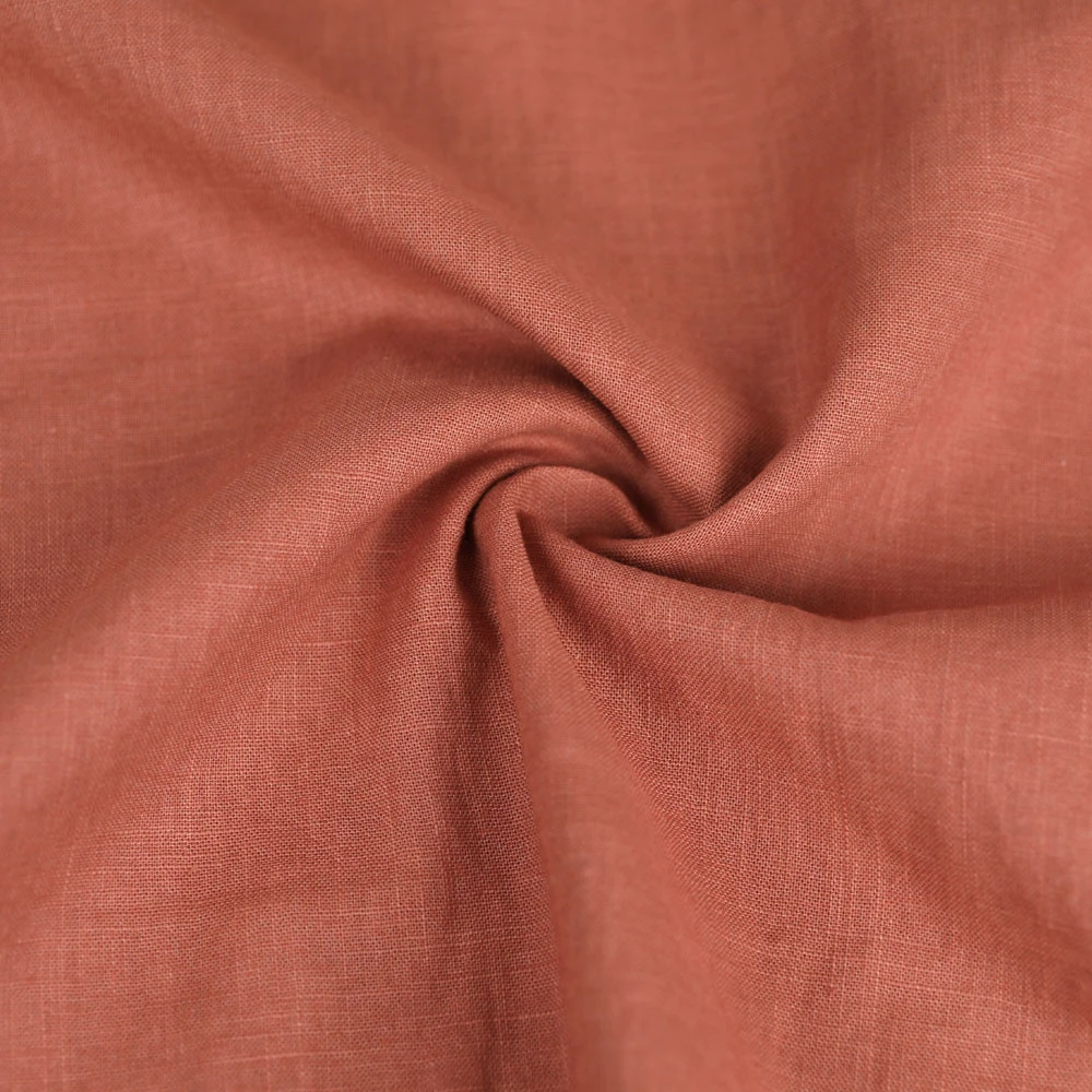 Tissu 100% lin Belli - châtaigne | Pour couture de vêtements écologiques de poids léger à moyen