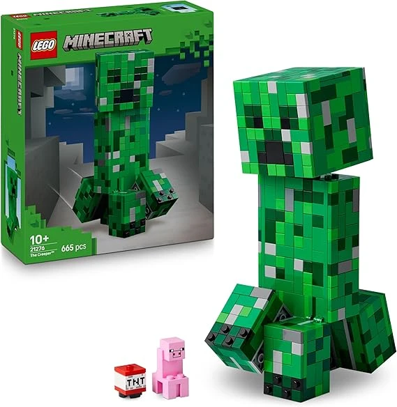 LEGO Minecraft Le Creeper - Jouet de Construction - Figurine Articulée de Mob - Espace Secret avec Cochon & Élément TNT - Cadeau pour Gamer, Garçon ou Fille dès 10 Ans 21276