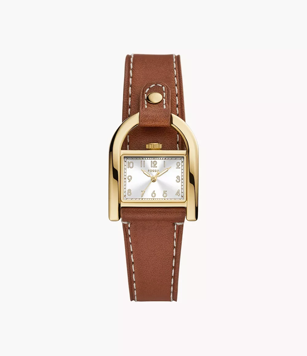 Montre Harwell à trois aiguilles, en cuir, brun