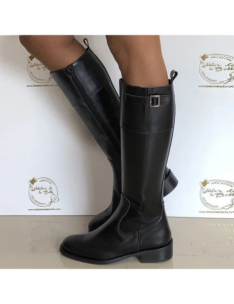 Bottes cavalières cuir noir - Bottes cavalières