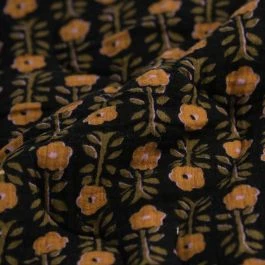 Tissu matelassé double gaze médaillon noir