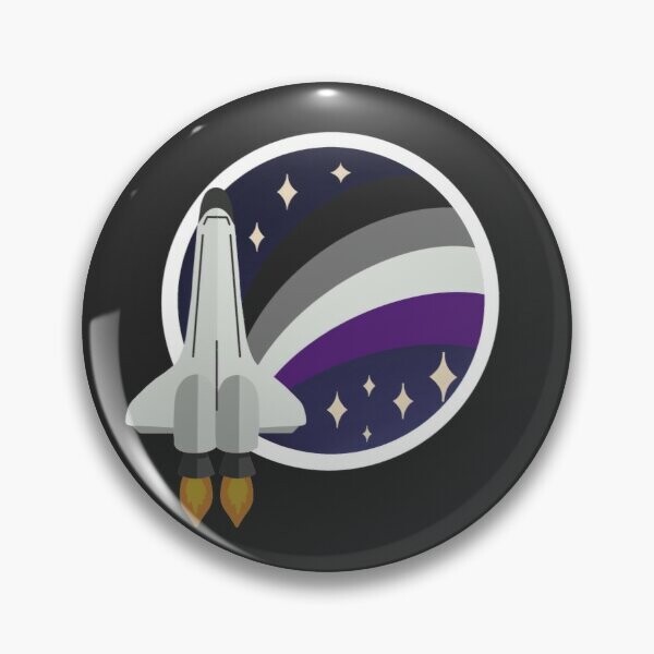 Retro Rocket - Drapeau de la fierté asexuée | Badge