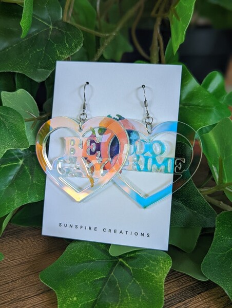 Be Gay Do Crime Boucles d’oreilles suspendues, Boucles d’oreilles en acier inoxydable, Bijoux LGBT