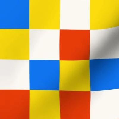 Funfair checkerboard - colorful checks Fabric | Spoonflower