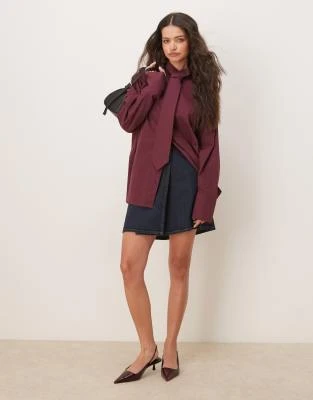 ASOS DESIGN - Chemise oversize en popeline avec poignets larges