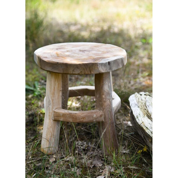 Petit tabouret en bois, d'environ 31 cm de haut