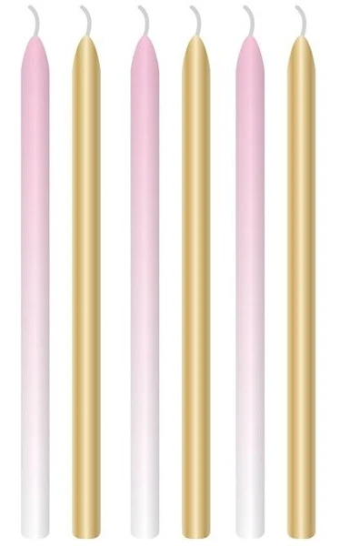 6 bougies Royal First Birthday cake rose 12cm
