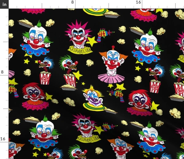 Clown Black Fabric | Spoonflower