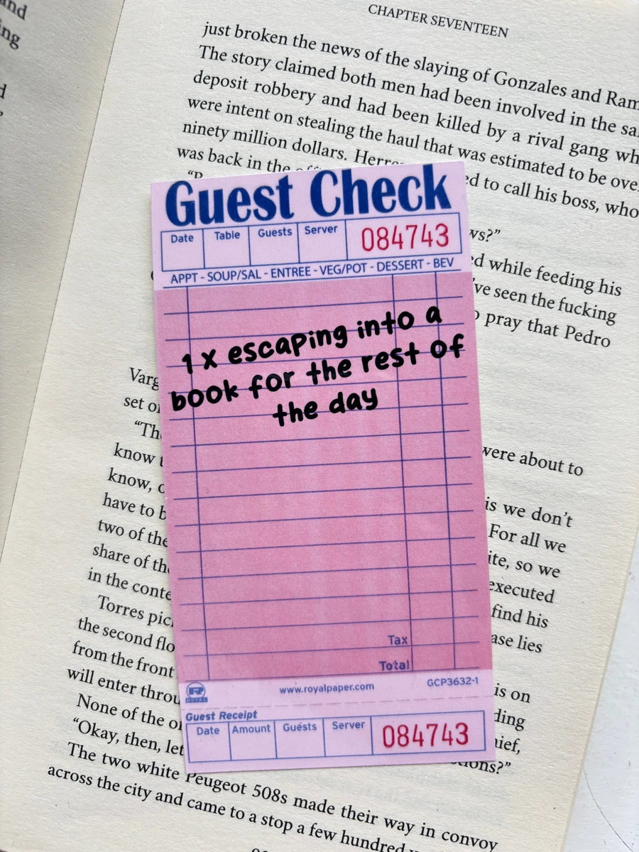 Escaping Guest Check Die Cut Bookmark