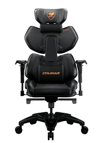 COUGAR GAMING | FAUTEUIL GAMING | FAUTEUIL DE BUREAU TERMINATOR NOIR - Ergonomique - Appuie-tête, inclinaison du dossier, accoudoirs et hauteur réglables - Accoudoirs métalliques 4D
