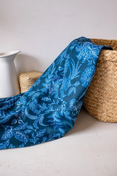 Batiste de coton Hana - coloris bleu