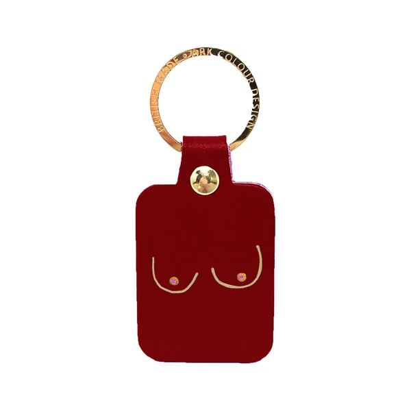 Porte-clés Boobs en cuir - Oxblood