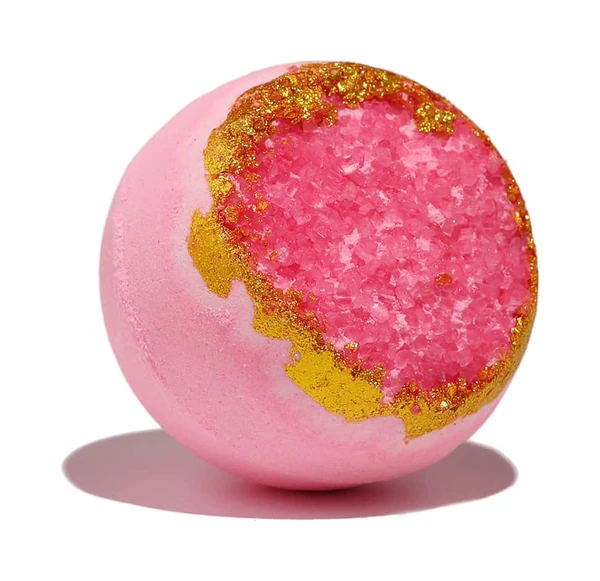 Bombe de bain géode de quartz rose parfumée aux fleurs de cerisier