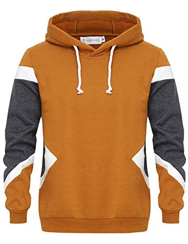 GLESTORE Sweat-Shirt à Capuche Homme Manches Longues Hiver Slim Fit Noir Bleu Marron (37chameau, XL)