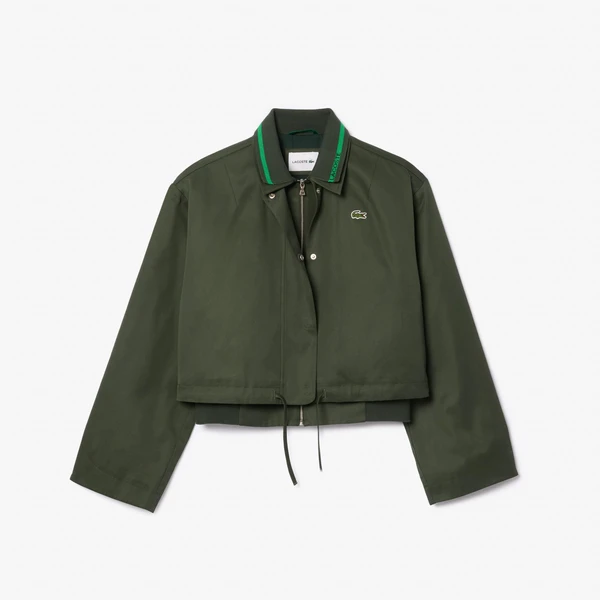 Veste oversize col polo griffé en twill