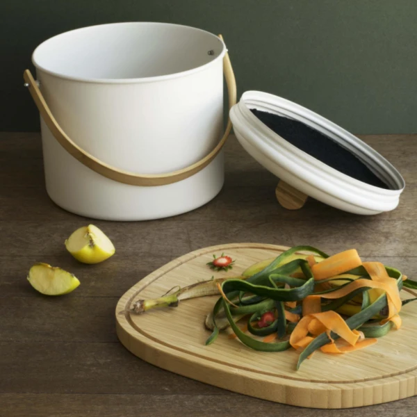 Seau à compost d'intérieur en acier - Pebbly