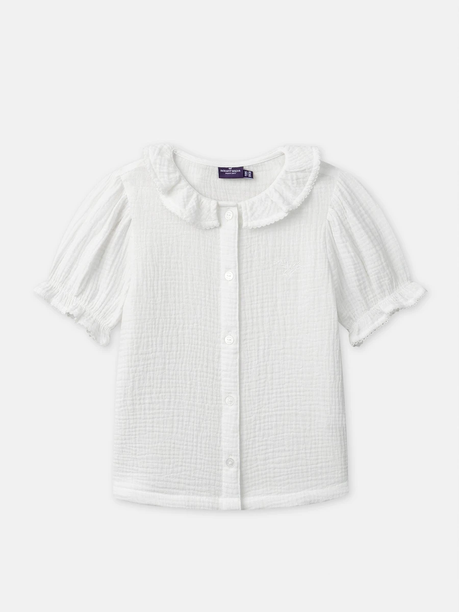 Chemise blanche à manches courtes Fille